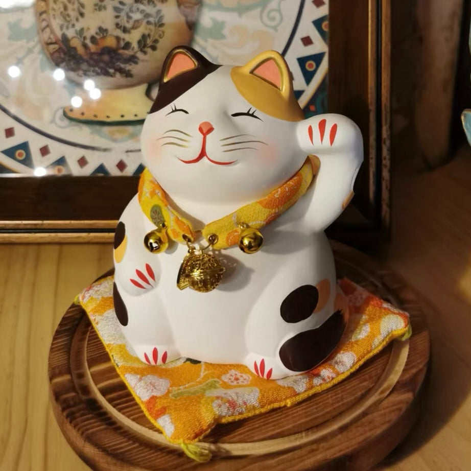 Ceramic Maneki Neko Lucky Cat Display