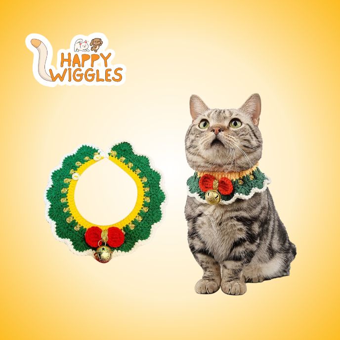 Crochet Christmas Cat Collar