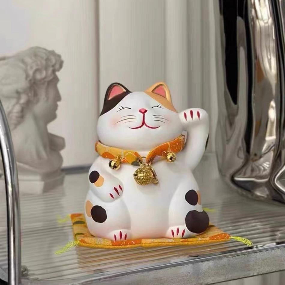 Ceramic Maneki Neko Lucky Cat Display