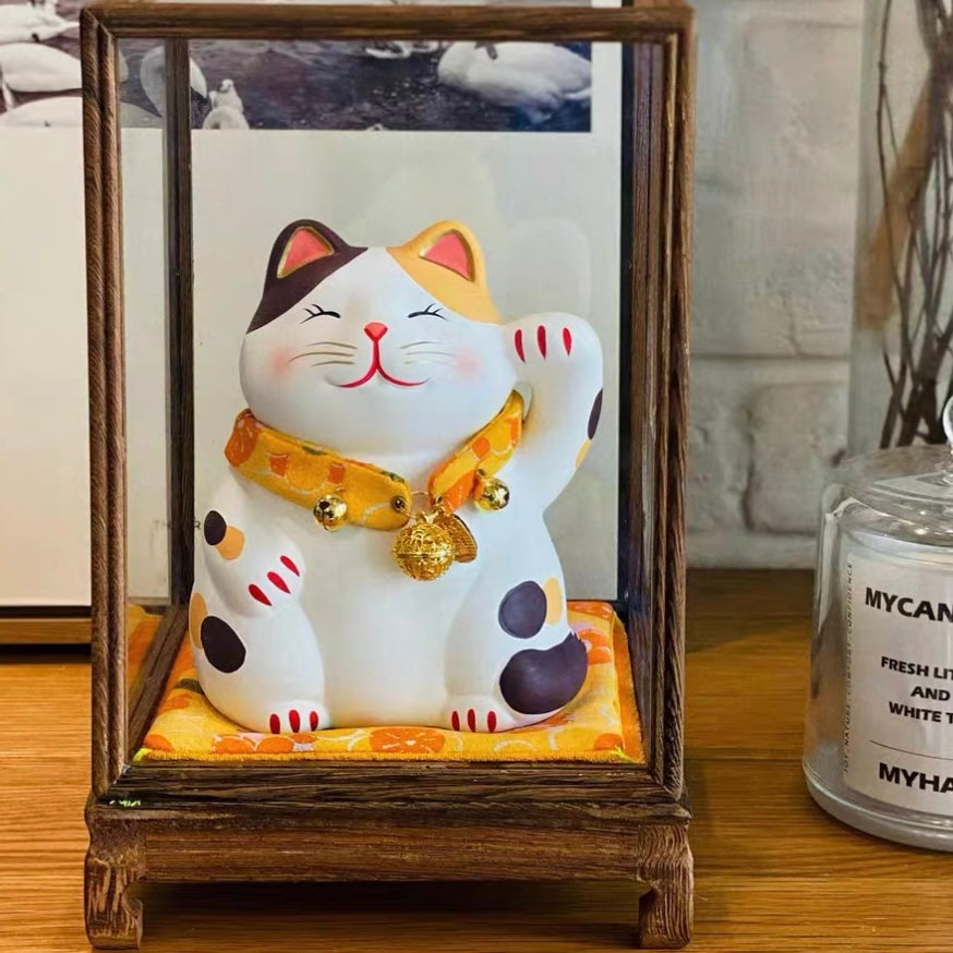 Ceramic Maneki Neko Lucky Cat Display