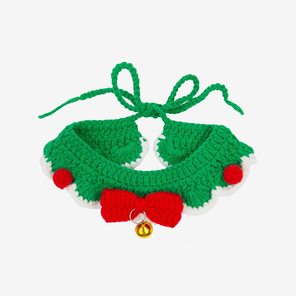 Crochet Christmas Cat Collar