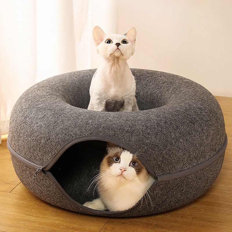 Round Cat Tunnel Donut Bed