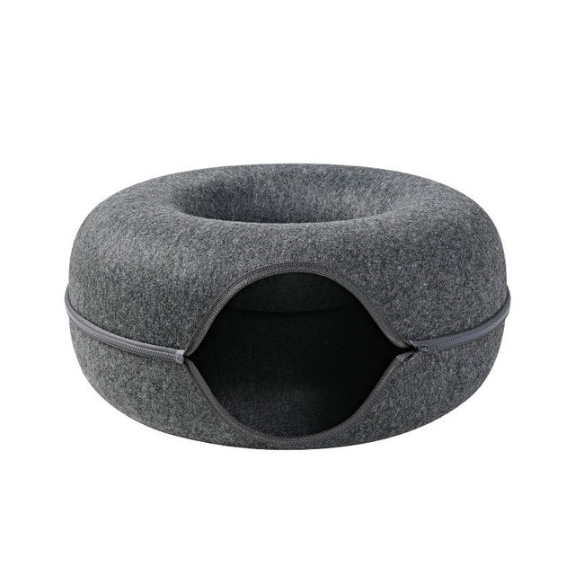 Round Cat Tunnel Donut Bed