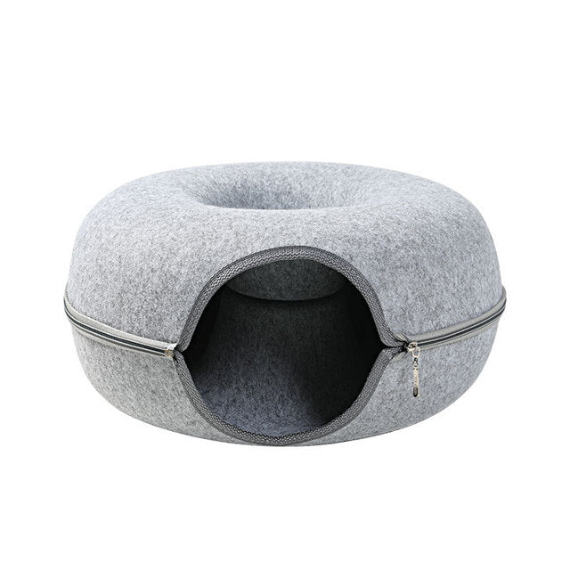 Round Cat Tunnel Donut Bed